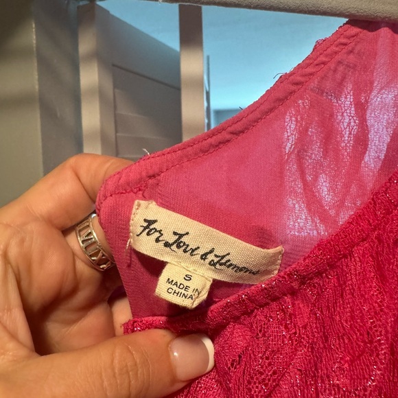 For Love and Lemons Pink One Shoulder Dress with Bow - Picture 2 of 4